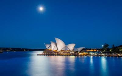 悉尼歌剧院，澳大利亚在夜间